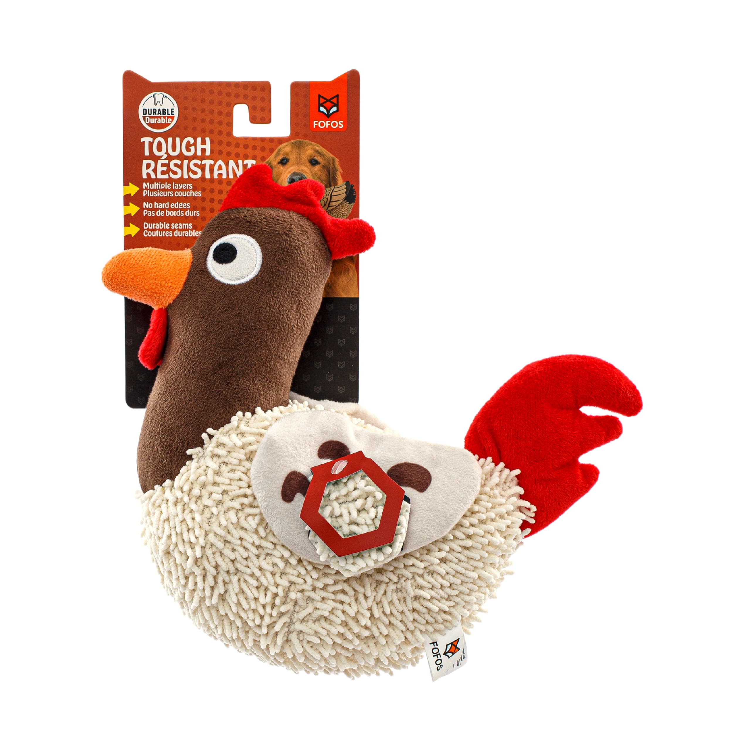FOFOS Tough Dog Toy Rooster - Image 1